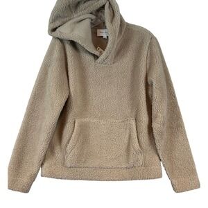 NWT Sun + Stone Sherpa Hoodie Hammock Tan Beige Pullover‎ Fleece Small Gorpcore